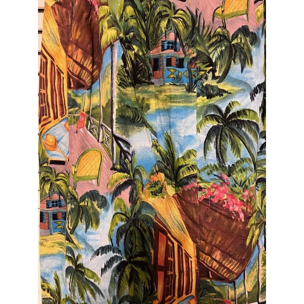 Vtg Sharon Young Tropical Hawaiian Tiki Print Straight Pencil Midi Skirt 14 - Picture 13 of 15